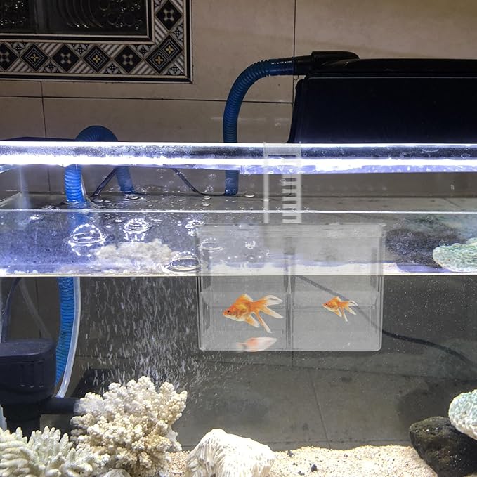 Luxshiny Aquarium Fish Breeding Box Hanging Hatchery Incubator Isolation Tank with Hooks for Guppy Fry Separation and Tropical Fish Nursery