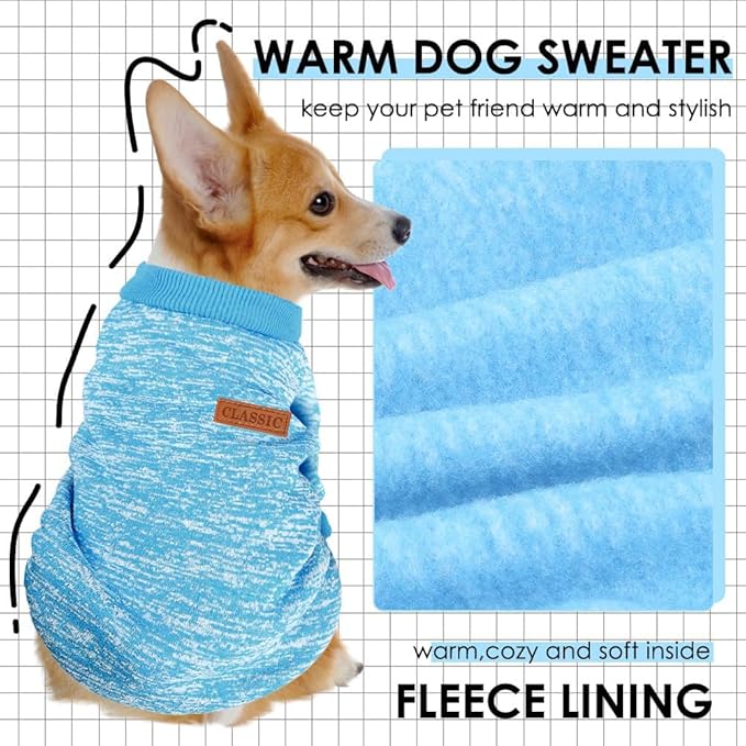 1 Pc Dog Sweaters for Small Dogs Girl Boy Winter Fleece Clothes Warm Soft Dog Sweatshirt Outfit for Dogs Cats Pet Apparel