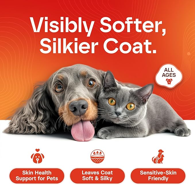 Wild Alaskan Omega 3 Salmon Oil for Dogs - Fish Oil for Dogs Natural Liquid - Must-Have Cat & Dog Essentials for Health - Cat and Dog Supplies Supports Skin & Coat - 16 Fl. Oz