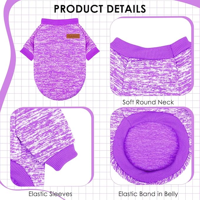 1 Pc Dog Sweaters for Small Dogs Girl Boy Winter Fleece Clothes Warm Soft Dog Sweatshirt Outfit for Dogs Cats Pet Apparel