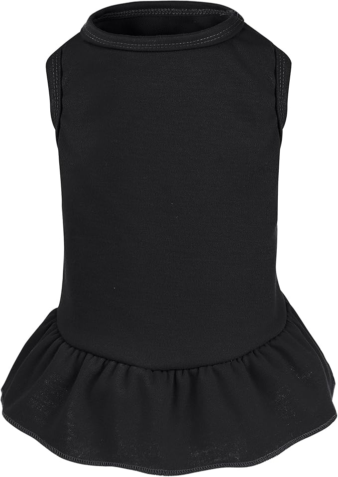 Dog Dresses Cat Skirt Solid Color Dog Clothes Summer Sleeveless Puppy Girl Clothes for Small Pet Dogs Cats (Black, Medium)