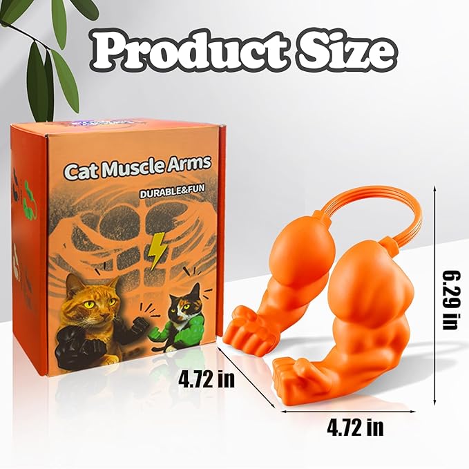 babyye Cat Toys Muscle Arms, Funny Printed Cat's Neck Arm with Muscle, Cats Costume Accessory for Pet Dress-Up, Cosplay, Christmas Parties & Photos (Black)