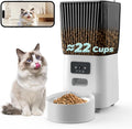Automatic Cat Feeder with Camera, 5L Smart Dog Food Dispenser with App Control, 1080P Night Vision, Two-Way Audio. 22 Cups Large Hopper, Motion Detection, Timer (5L Single Bowl)