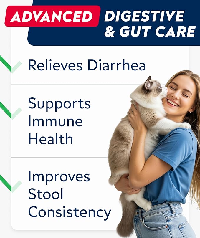 StrellaLab Cat Probiotic Powder - Probiotics for Cats with Diarrhea - Easy to Mix Powder - Cat Probiotics for Indoor Cats, Health Supplies Food Supplement, Digestive Support (8 oz/Pack of 2)