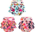 Washable Dog Diapers Female 3 Pack Reusable Premium Highly Absorbent Doggie Diaper, Flexible Puppy Diaper, Durable Leak-Proof Leopard Dog Diapers for Period Heat Incontinence Puppy Training, L