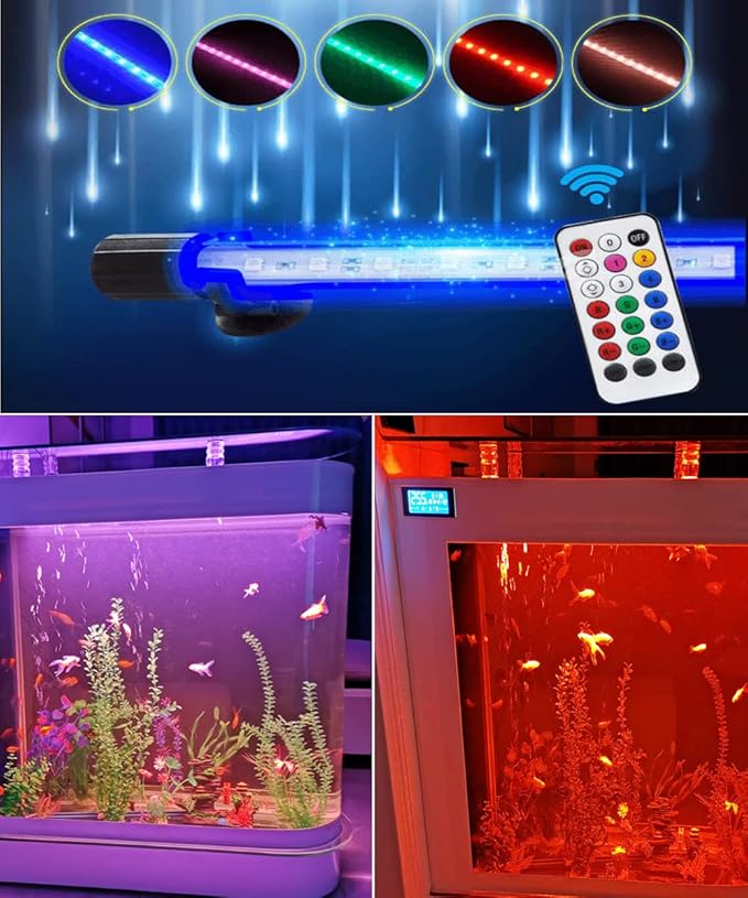 124Gal LED Aquarium Kit Upright Fish Tank Large Glass Fishbowl Glsaa Bar for Patios Living Office Room and Kitchen 47.3 * 49.6 * 15.8in