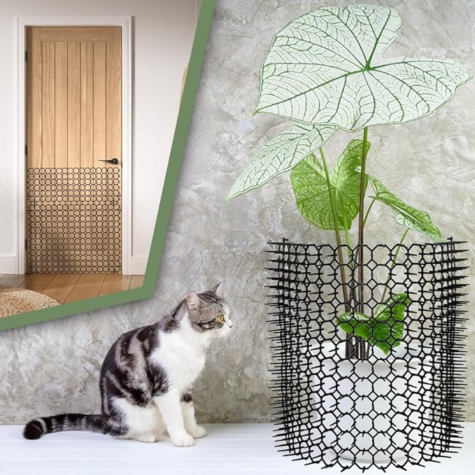 12 Pack Cat Training Spike Mat, 16 x 12 Inch Plastic Scat Mat for Indoor & Outdoor Use, Pet Furniture & Plant Protection for Sofa, Countertop and Garden
