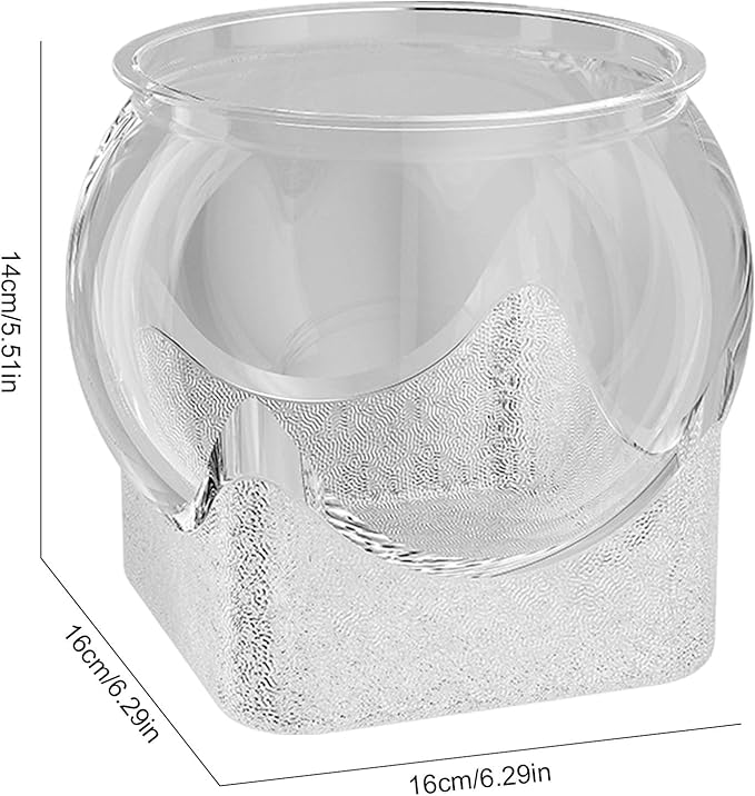 Round Clear Aquarium, Modern Compact Fish Tank, Hydroponic Planter Impact-Resistant for Home/Bedroom/Children's Room/Bathroom Desk/Workplace/Dorm
