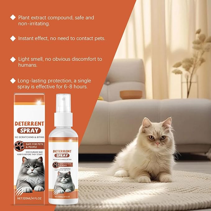 4floz Cats Sprays Indoor Pet Deterring Citrus Scented Extracts for Furniture Protections AntiClimbing Co