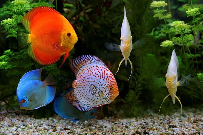 Aquatic Foods Inc. Tropical Fish Flakes, Mix of Krill, Color Enhancing, Spirulina Flakes for Cichlids, Angels, Tetras, Guppies, All Tropical Fish...WL…3-lbs Poly Bag