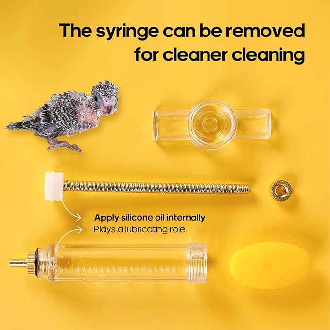 8 Pcs Bird Feeding Syringe Set Feeding Tubes for Baby Birds Parrot Hand Feeding Syringe Pet Syringe Feeding Tube Stainless Steel Metal Feeding Spoon Small Animals (20ml-Set of Eight)