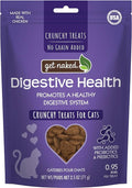Get Naked Digestive Health Crunchy Cat Treats 6oz - Chicken Flavor, Grain-Free Cat Probiotics for Indoor Cats, Supports Healthy Digestion, Dental Health & Immunity, Made in The USA
