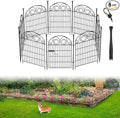 Tall Garden Fence Animal Barrier with Gate, 36 in(H) 8 Panels Garden Fences and Borders for Dogs, Dog Fence Outdoor for Yard, Total Length 17.5 Ft Metal Temporary Fencing│Patented