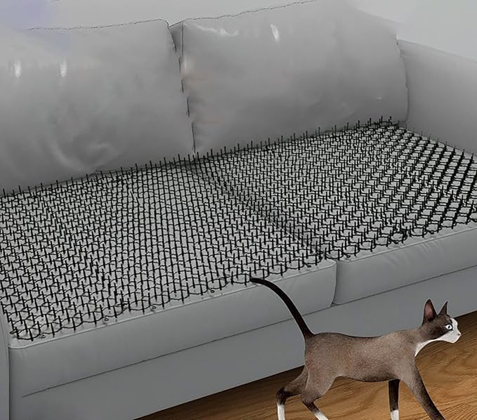 CMYUN Cat Scat Mat with Spikes/Cat Repellent Mats for Sofa Furniture Chair, Connectable Cuttable Pet Deterrent Spike Mat, Indoor Cat Pee Deterrent(40 pcs)