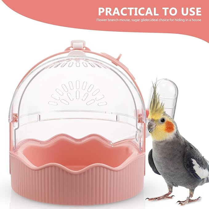 Portable Parrot Travel Cage Lightweight Plastic Bird Carrier with Large Ventilated Space for Outdoor Use Small Parakeets Conures Bird Travel Carrier