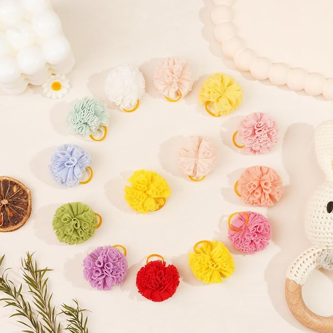 Yxiang Small Dog Ball Bows with Rubber Bands Hair Bows Pet Hair Accessories for Dog Yorkies Poodle and Cat Grooming