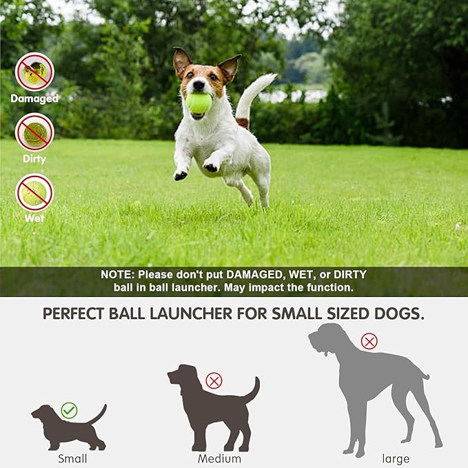 Automatic Dog Ball Launcher, Balls Thower with 6 Mini Tennis Balls, Interactive Dog Toys Indoor Outdoor Ball Thrower Machine for Small Dogs with 3 Distance Settings (Orange)