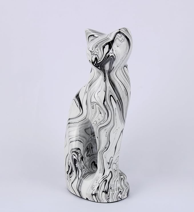 Cat Urns for Ashes - Pet Memorial Cat Urn Cat Memorial Gift, Pet Urn for Cat Ashes Keepsake Pet urns for Cats Ashes, Pet Ashes Urn, Pet Cremation Urn (Marble Black)
