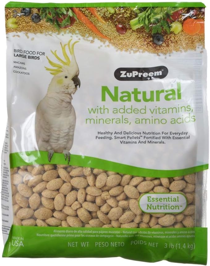 Zupreem 230358 Natural Large Bird Food, 20-Pound,Whites & Tans