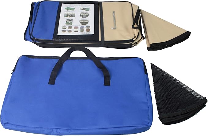 EliteField 2-Door Soft Pet Playpen (2 Year Warranty), Exercise Pen, Multiple Sizes and Colors Available for Dogs, Cats and Other Pets (62" x 62" x 36"H, Royal Blue+Beige)