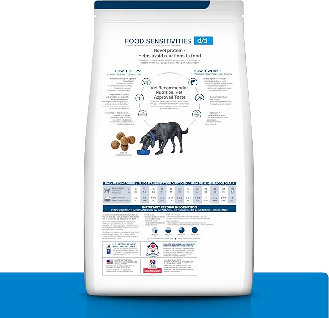 Hill's Prescription Diet d/d Food Sensitivities Potato & Salmon Formula Dry Dog Food, Veterinary Diet, 8 lb. Bag