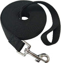 Nylon Training Dog Leash for Small Medium Large Dogs, 15ft 20ft 30ft 50ft Long Leash Dog/Puppy Lead for Obedience Recall Training, Camping (1" x 20ft, Black)