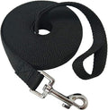 Nylon Training Dog Leash for Small Medium Large Dogs, 15ft 20ft 30ft 50ft Long Puppy Lead for Obedience Recall Training, Camping (20ft, Black)