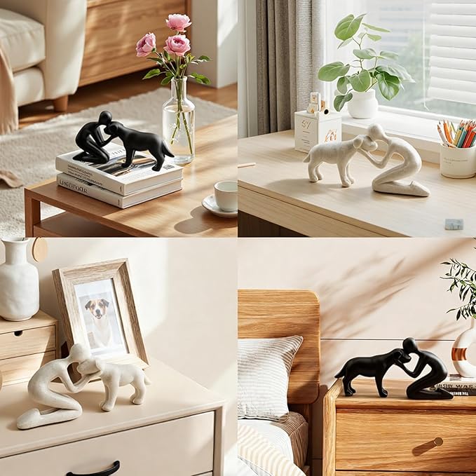 Dog Memorial Statues – Dog Memorial Gifts for Loss of Dog, Pet Memorial Ornament, Pet Sympathy Remembrance Gift (Sandstone)