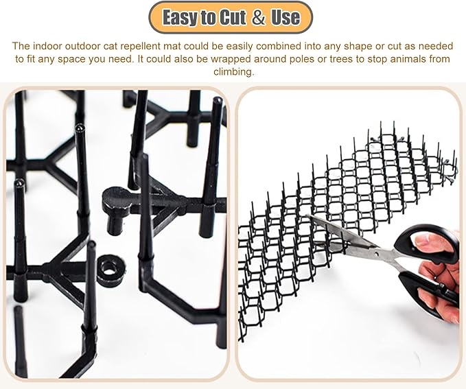 CMYUN Cat Scat Mat with Spikes/Cat Repellent Mats for Sofa Furniture Chair, Connectable Cuttable Pet Deterrent Spike Mat, Indoor Cat Pee Deterrent(1 pc)