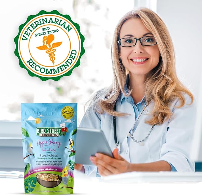 Bird Street Bistro Parrot Food - Parakeet & Cockatiel Food - Cooks in 3-15 min w/Natural Grains, Legumes, Non-GMO Fruits, Vegetables & Healthy Spices
