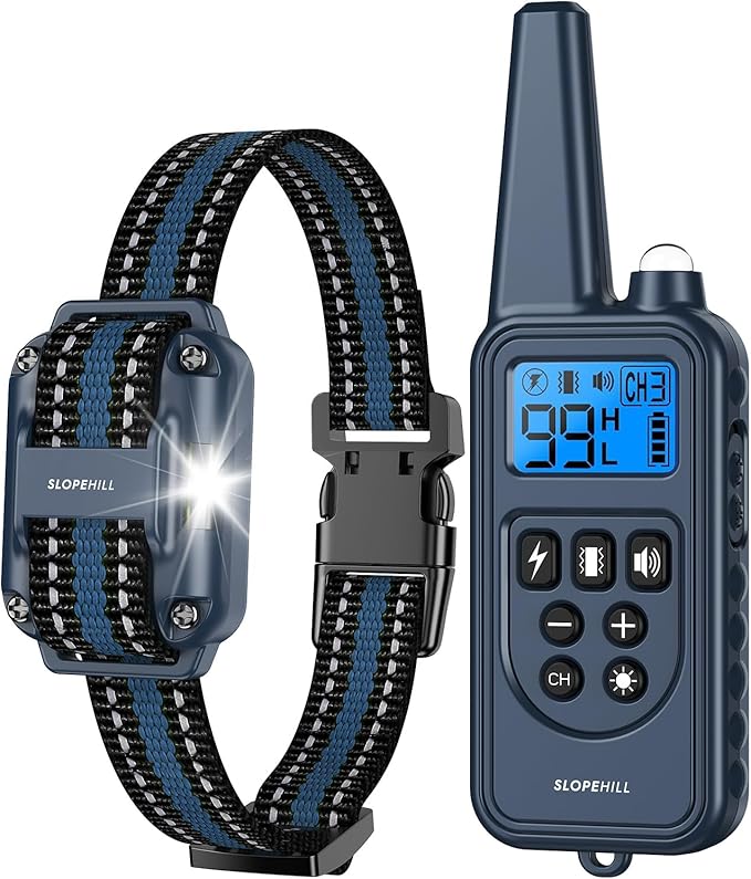 Dog Training Collar with 7 Training Modes, 4200Ft Remote Electronic Dog Shock Collar, Electric Shock Collar for Small Medium Large Dogs,Dark Blue
