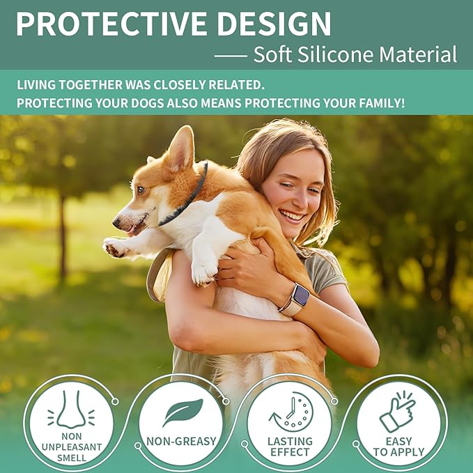 4 PCS Flea and Tick Collar for Dogs, 32 Months Protection Waterproof & Adjustable Dog Treatment Collar, Flea and Tick Prevention for Dogs & Puppies (Black)