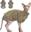Sphynx Cat Sweater Leopard Hairless Cat Clothes Sweater Shirt Soft Warm Long Sleeves Pullover Pet Clothes Pajamas Dog Cloth for Small Dogs Jumpsuit Pet Sweaters (Leopard, Small)