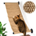 Cat Wall Shelves Scratcher Mat Scratcher 34.64 x 12.59 Inch, Climbable Burlap Scratch Pad for Cats Space-Saving & Playing, Climbing & Resting Stabilized Cat Wall Hammock Large Cats or Kittens