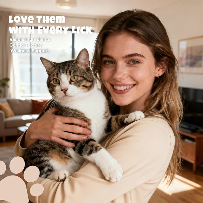 Havira Healthy Lickable Creamy Cat Treats Immune Support – Tuna & Chicken Flavor Squeeze Treats with Lactoferrin & Taurine, Functional Snacks Made with Carrot, Grain Free
