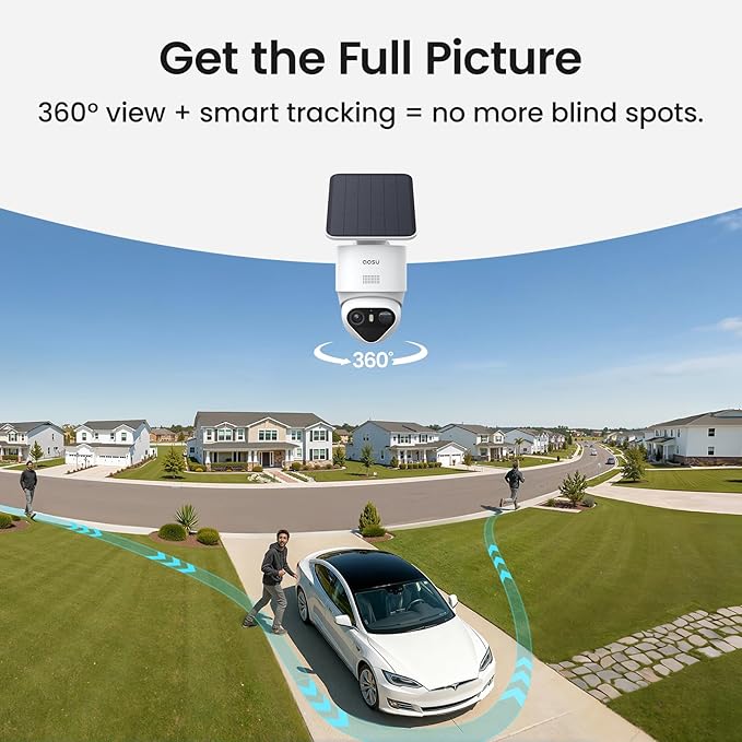 aosu T2 Ultra 4K Security Cameras Wireless Outdoor, 6 Cam Kit, Smart Home Security System with TrueColor Night Vision, AI Recognition & 360° Motion Tracking, Solar Power, Expandable 1TB Local Storage