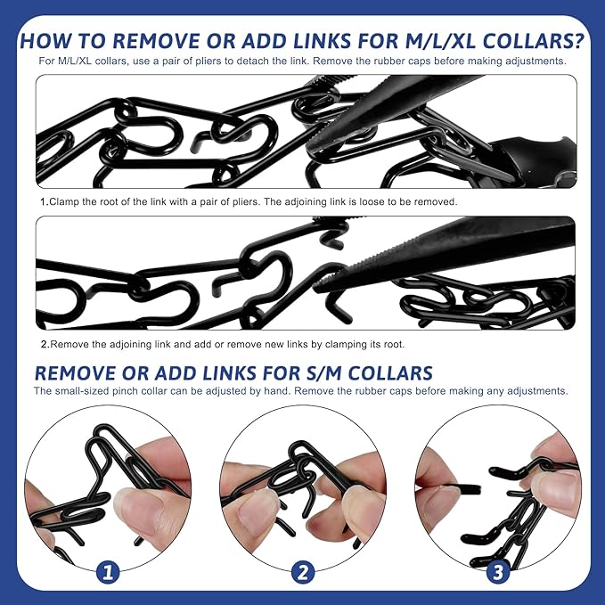 Pinch Collar for Dogs, Prong Training Collar with Quick Release Buckle for Dog Pulling Behavior Correction, Adjustable Pinch Leashes (Small / 12.5-18" Neck Size)