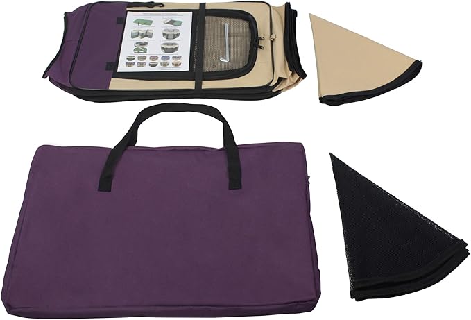 EliteField 2-Door Soft Pet Playpen (2 Year Warranty), Exercise Pen, Multiple Sizes and Colors Available for Dogs, Cats and Other Pets (62" x 62" x 30"H, Purple+Beige)