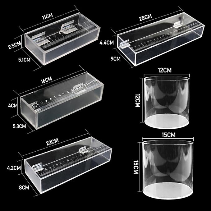 Aquarium Fish Isolation Box Portable Reusable Clear Acrylic Box with Scale Mini Aquariums Fish Breeding Tanks, 25x4.4x9cm