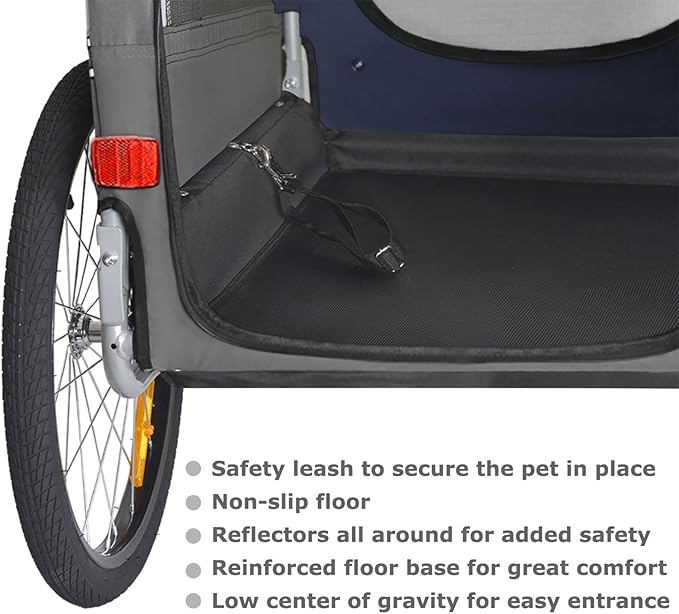 DOGGYHUT® Premium Large/XL Pet Bike Trailer & Stroller for Large Sized Dog or Multiple Small Dogs,Low Center of Gravity,Parking Brakes,Easy Folding Frame,Bicycle Carrier