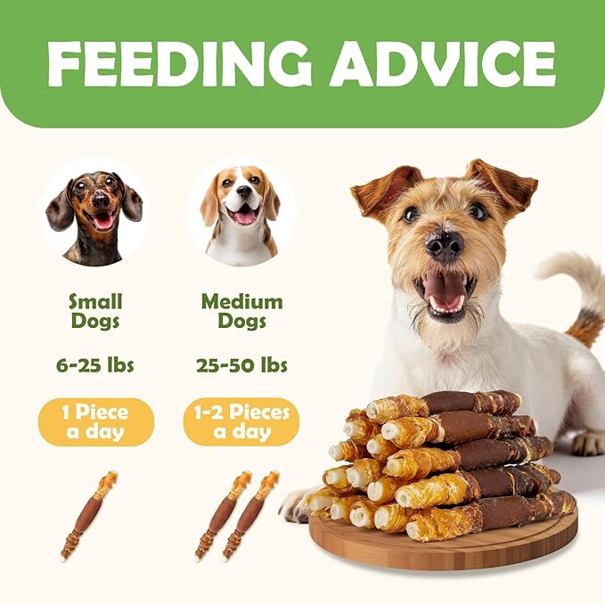 MON2SUN Dog Treats, Triple Flavor 5 Inch Chicken Liver Duck and Chicken Wrapped Rawhide Snacks for Small and Medium Dogs, 10.58 Oz (15 Count-Pack of 1)