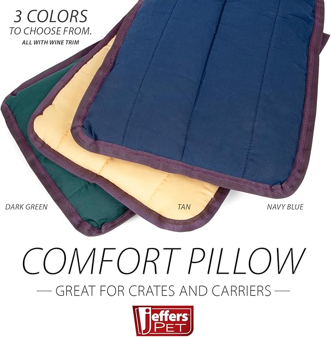 Jeffers Pet Comfort Dog Pillow, Large 30" x 40", Dark Green – Machine Washable Dog Bed for House, Sofa, Crate & Travel – Poly Cotton Shell, Winter Warmth, Soft, Comfy, Durable, Top Pet Bedding