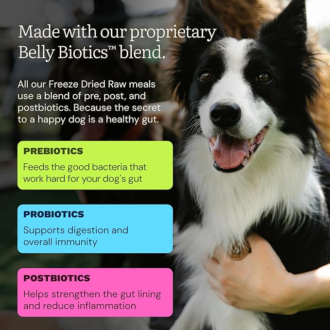 Get Joy Freeze Dried Raw Beef Meal, High Protein Grain Free, Dry Dog Food Meal Mixer and Topper, with Probiotics for Gut Health, Made with 100% USDA Organ Meat, for All Breeds and Ages, 16oz Bag