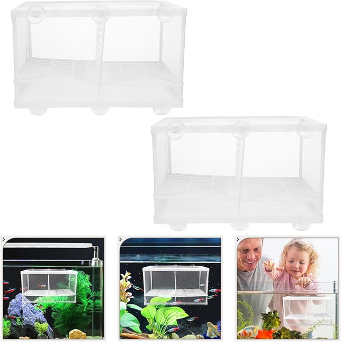 2pcs Aquarium Breeding Box Isolation Mesh Fish Tank Supplies for Hatching and Rearing Fish Style