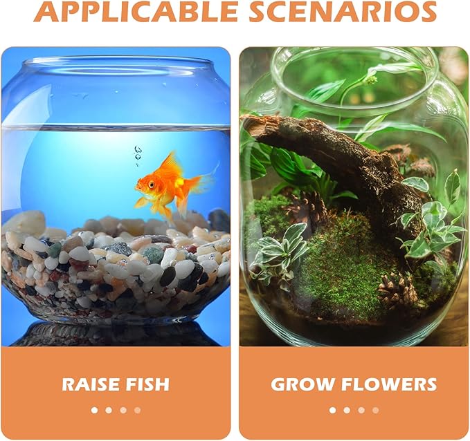 Alipis Desktop Fish Tank Small Round Fish Bowl 5.90X5.90X5.11In Clear Plastic Aquarium for Office Home Decor and
