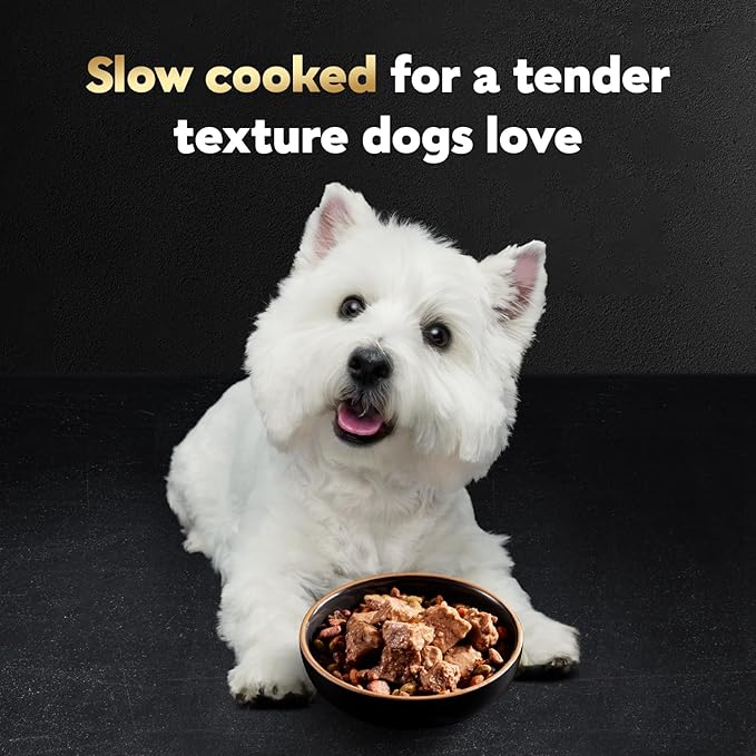 Cesar Loaf & Topper in Sauce Wet Dog Food, Ham & Egg Flavor with Potato & Cheese, Wet Food for Dogs, 3.5 oz Easy Peel Trays, 24 Count
