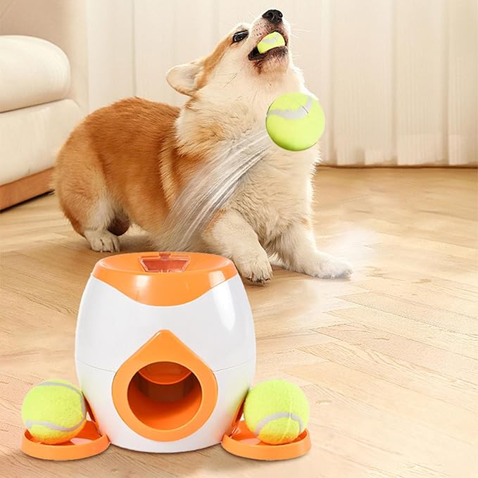 Automatic Ball Launcher for Dogs, Tennis Balls Launchers for Dogs, Interactive Dog Toys Tennis Balls Launcher for Small Dogs, Dog Fetch Ball Thrower for Indoor/Outdoor Playing (B)