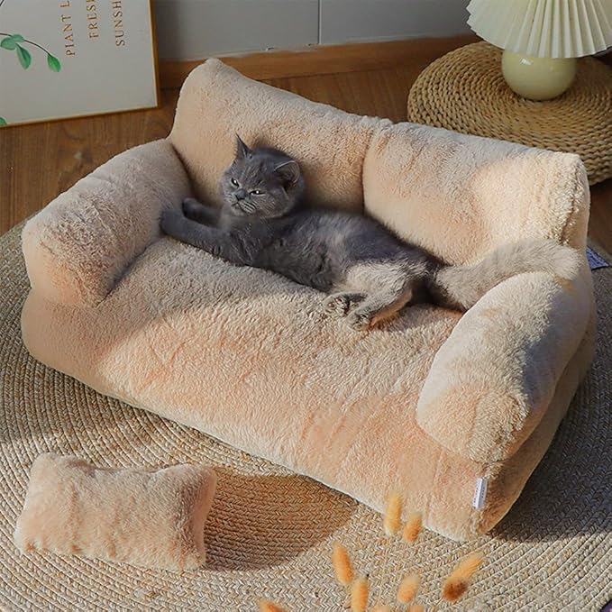 Cat Sofa Bed Pets Cute Couch,Medium Dog, Large Cat Sofa Pet Bed cat Supplies for Indoor (Pink, Large)