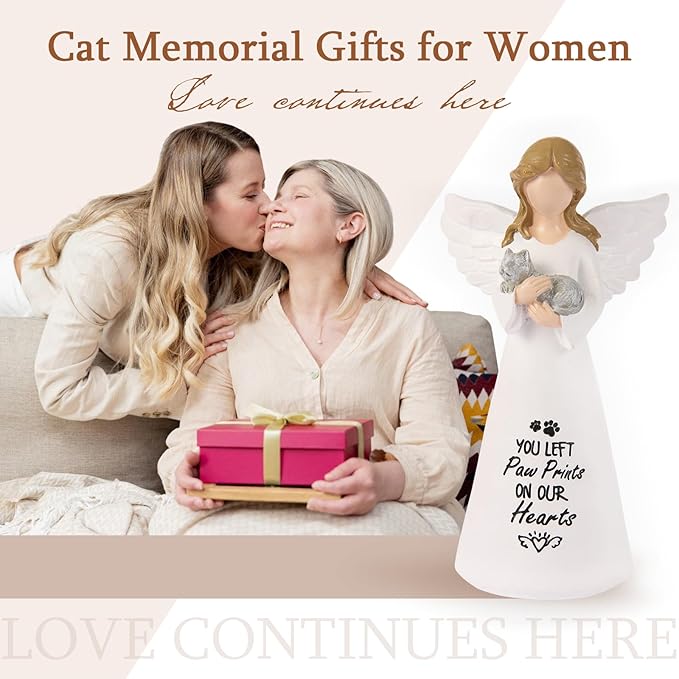 Cat Memorial Gifts for Loss of Cat - Sympathy Gift for Cat Lovers, Pet Memorial Keepsake for Grieving Cat Owners, Remembrance Gifts for Loss of Pet (Grey Cat)