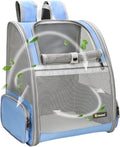 Texsens Pet Backpack Carrier for Small Cats Dogs | Ventilated Design, Safety Straps, Buckle Support, Collapsible | Designed for Travel, Hiking & Outdoor Use (Blue)
